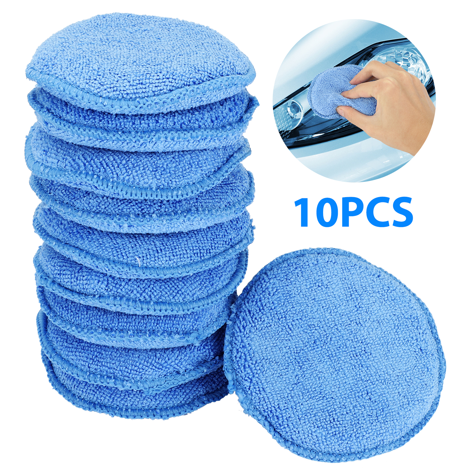 20/10 X 5" Microfiber Foam Sponge Applicator Pads Car Buffing Polish Wax Cleaner