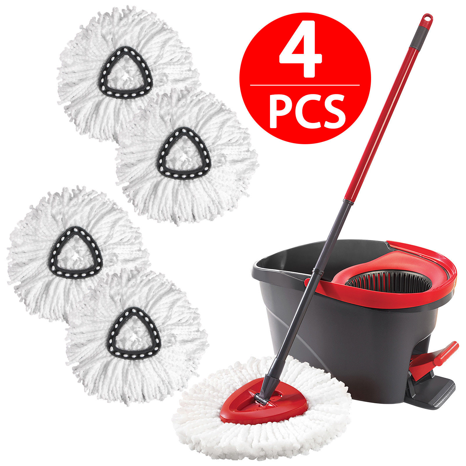 360° Spinning Micro Replacement Mop Head for Easy House Cleaning Floor Mopping Washable and 100% Microfiber Spin Mop Refill Head Replacement 16Pack Spin Mop Replacement Heads for O-Ceda EasyWring 