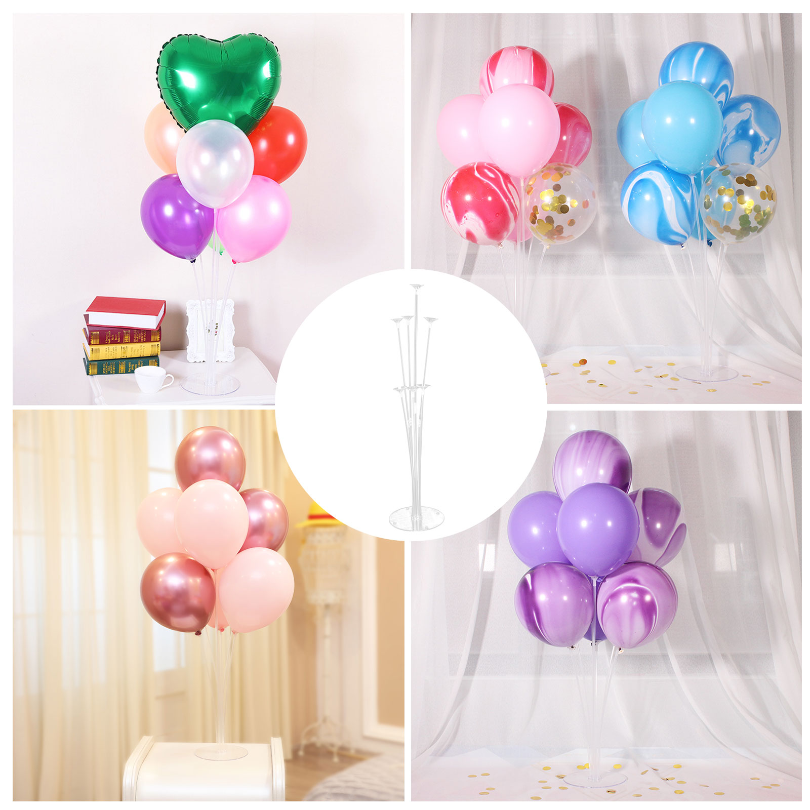 2X 70cm Clear Balloon Column Base Plastic Balloons Stand Wedding Birthday Decor eBay