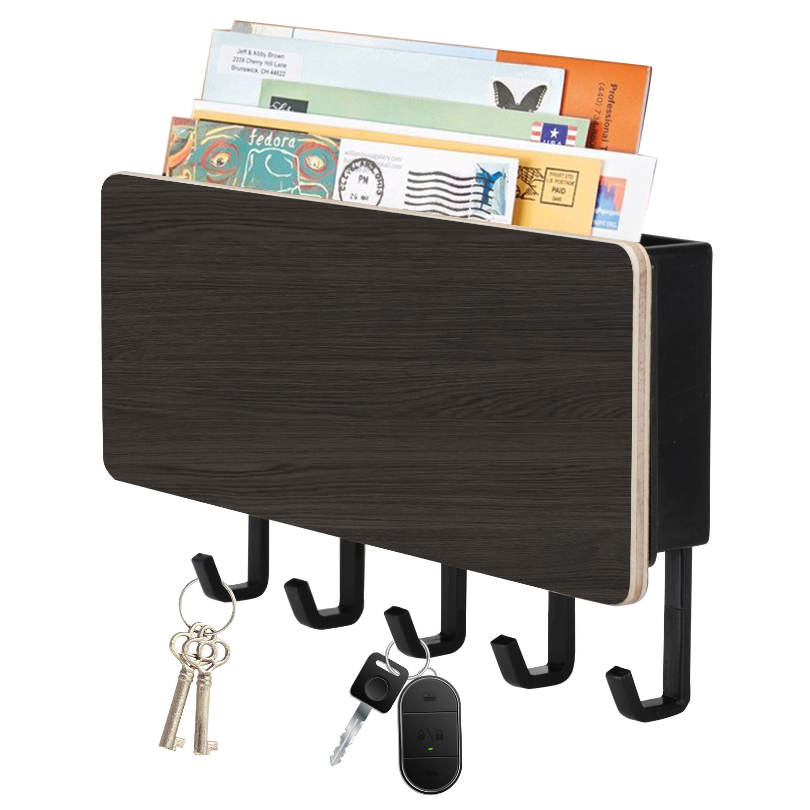 Mail and Key Holder Entryway Wall Mounted Key Organizer Rack Letter Sorter KP 