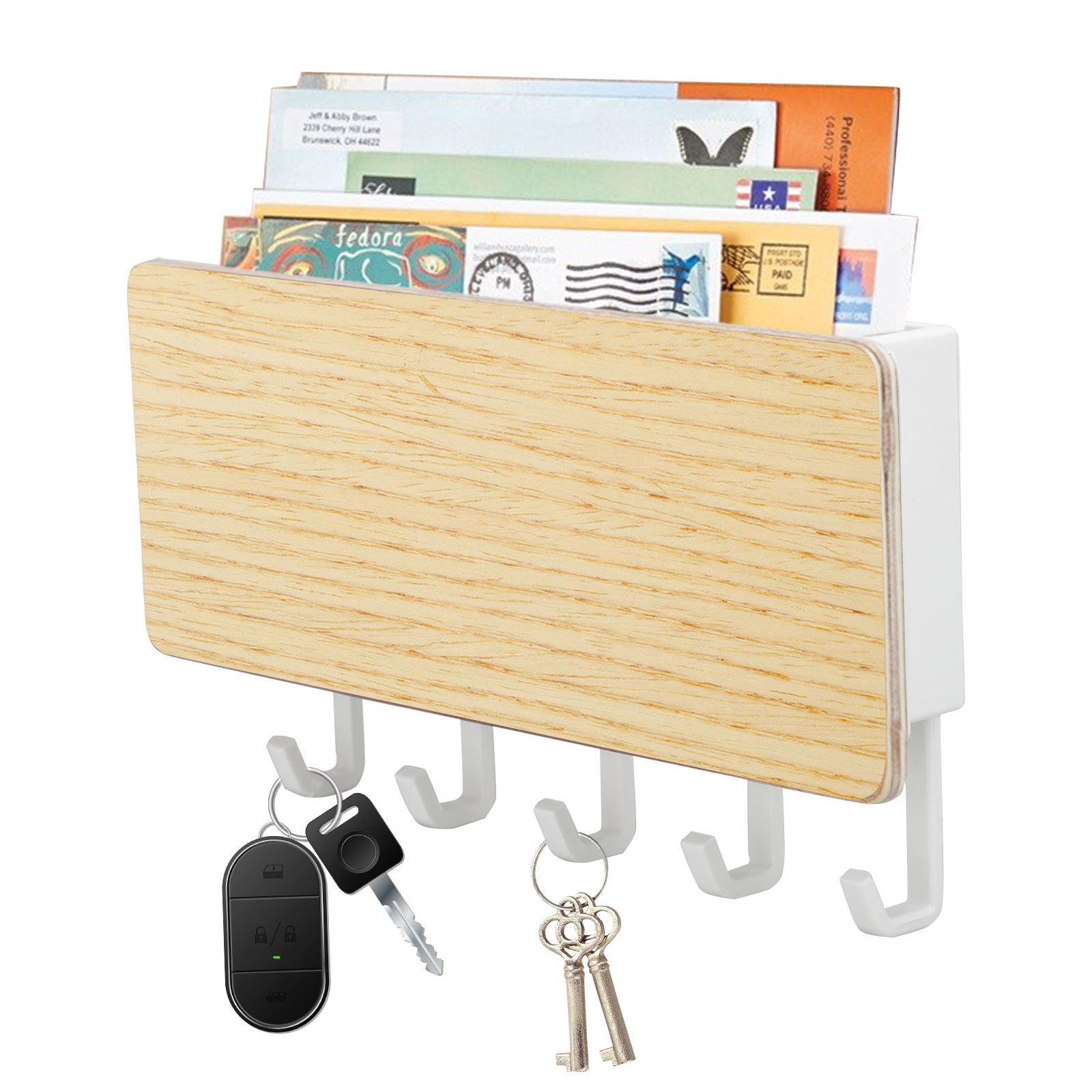 Mail and Key Holder Entryway Wall Mounted Key Organizer Rack Letter Sorter KP 
